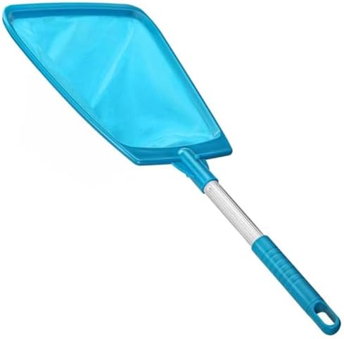 Pool Net, Professional Swimming Pool & Hot Tub Skimmer Net Accessories, Heavy Duty Pool Leaf Rake Cleaning Tool with Pole, Fine Nylon Mesh Bag Easy to Clean Bugs, Debris, Leaves(Blue)
