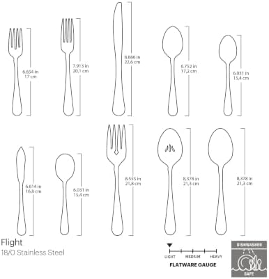 Oneida Flatware Flight 18/0 Silverware Set for 8, (45-Piece)