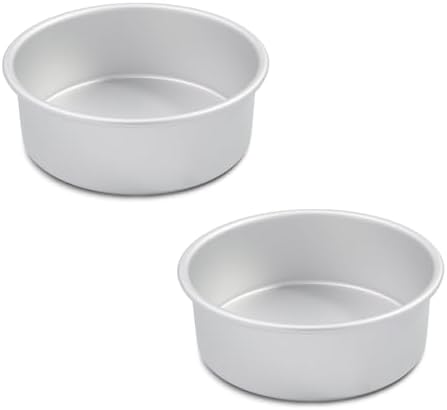 7 x 3 Inch Round Cake Pans Set of 2, Aluminum Round Cake Tin, Baking Cake Pan for Wedding, Party, Family Occasions, Chocolate, Bread. (Round, 7×3 Round Cake Pan, Set of 2)
