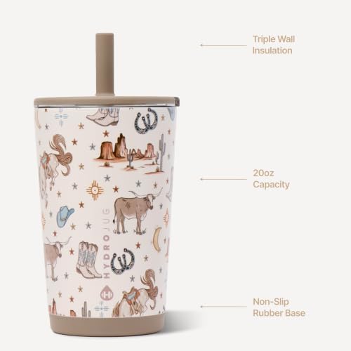 HydroJug Everyday Tumbler 14 oz, Ceramic-Lined Straw Cup, Mesa