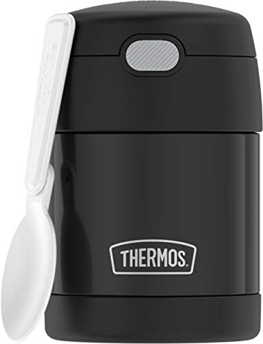 THERMOS FUNTAINER Kids Food Jar with Spoon, 10oz, Black