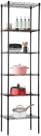 BestOffice | 6-Tier Wire Shelf | 17" x 12" x 64" | Black