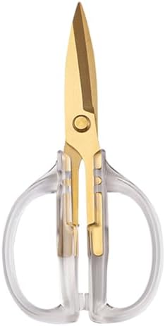 Kitchen Shears Scissors, ARCHIKING 7.7inch Gold Titanium Plated Scissor-Meat and Poultry Shears, Dishwasher Safe, Acrylic Handel All Purpose Stainless Steel Utility Scissor - Diamond Clear