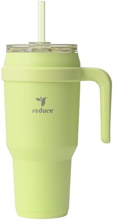 REDUCE 40 oz Stainless Steel Tumbler with Handle - Dual-Wall Vacuum Insulated Travel Mug, Sweat-Proof Lid & Reusable Straw - Keeps Drinks Cold for 24 Hrs, Fits Cupholders, Dishwasher Safe - Mojito