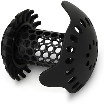 SinkShroom Ultra Bathroom Sink Drain Protector, Stainless Steel, Matte Black, Hair Catcher with Multiple Drain Adapters