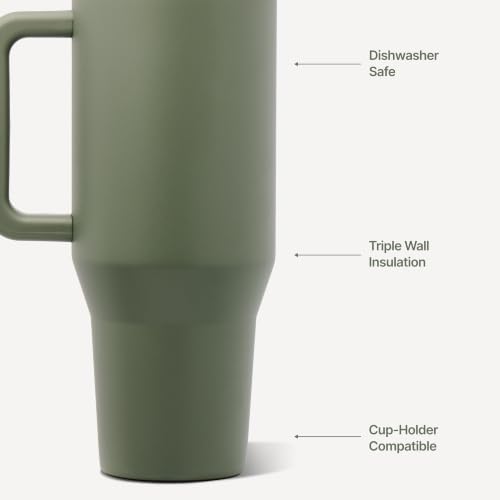 HydroJug Traveler 40oz, Insulated Tumbler with Handle & Straw, Courtyard