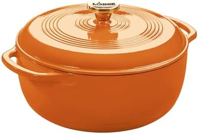Lodge Essential Enamel Cast Iron Dutch Oven, 6 Quart, Apricot