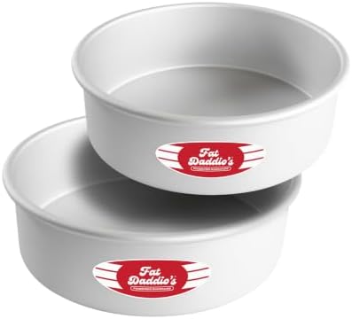 Fat Daddio's Anodized Aluminum Round Cake Pans, 2 Piece Set, 9 x 3 Inch