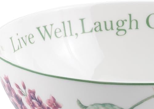 Lenox Butterfly Meadow "Live Well, Laugh Often, Love Much" Serving Bowl, White -