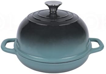 Dutch Oven for Bread Baking, Enameled Cast Iron Dutch Oven Pot with Lid, Bread Oven for Sourdough Bread Baking, Cast Iron Bread Pan, 5 qt Cyan