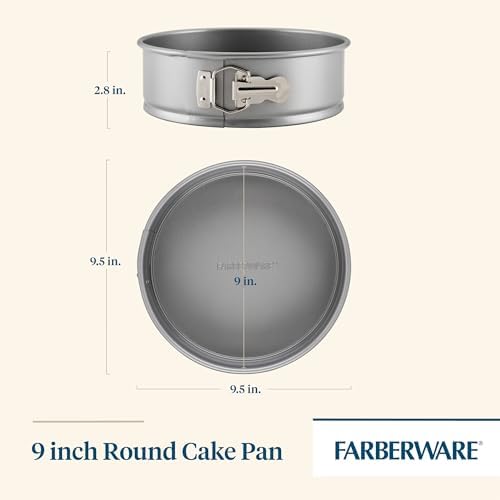 Farberware Nonstick Bakeware 9-Inch Round Springform Pan,Gray,(Pack of 6)