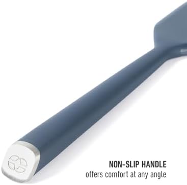 Calphalon Edge Silicone Scraper, Flexible Kitchen Scraper Spatula with Reinforced Core, Heat-Resistant Nonstick-Safe Tool for Baking, Mixing & Cooking, Navy Blue