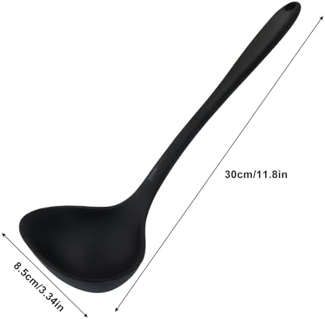 Jiozermi Silicone Soup Ladle, 12-Inch Long Handle