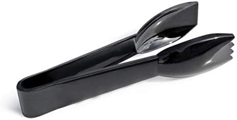 New Star Foodservice 42290 Utility Tong, High Heat Polycarbonate Plastic, Straight Edge, 6 Inch, Set of 12, Black
