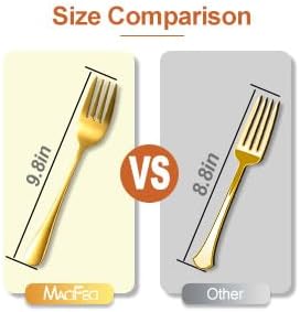 Gold Serving Utensils Set of 12, Stainless Steel Serving Sets with, 9.8''Serving Forks, Slotted Spoons, Tongs, Ladle, Butter Knife, Pie, Serving Utensils in Gold for Parties,Buffet, Wedding