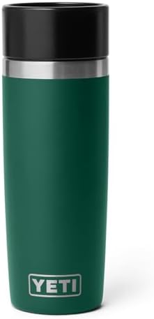YETI Rambler 16 oz Travel Bottle, Stainless Steel, Vacuum Insulated with Leakproof Commuter Cap, Black Forest Green
