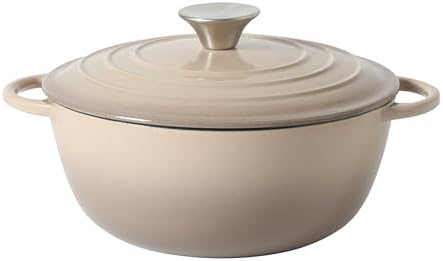 Gibson Home Addlestone 2.65 Qt Enameled Cast Iron Dutch Oven Pot with Lid – Round, Oven Safe to 500°F, Ideal for Bread Baking & Stews - Gradient Taupe