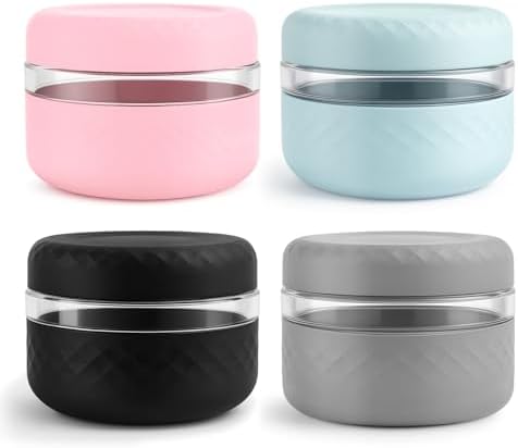 16 oz/2 Cup Glass Lunch Bowl Containers with Lids, 4 Pack, BPA-Free