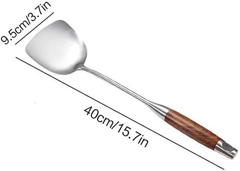 Professional Chinese Wok Spatula, 15.7 In 18/10 Stainless Steel Wok Utensil