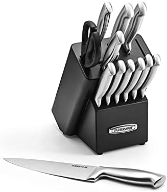 Farberware EdgeKeeper 13-Piece Self-Sharpening Knife Block Set, Black