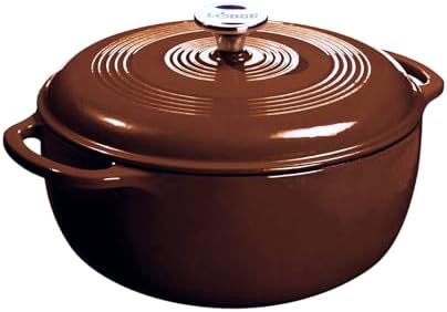 Lodge Essential Enamel Cast Iron Dutch Oven, 6 Quart, Burnt Sienna
