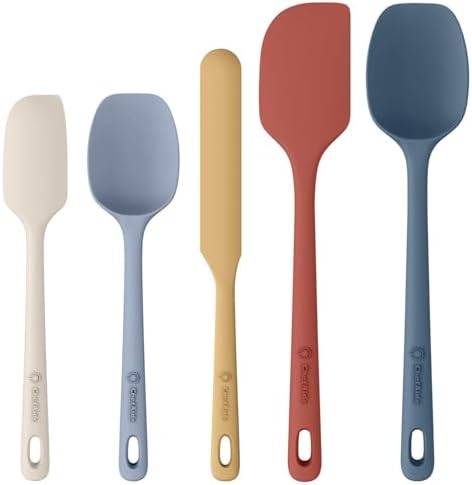 ChefAide 5 Pieces Silicone Spatulas Set, Heat Resistant Rubber Spatula