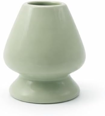 BlendWell Ceramic Matcha Whisk Stand, Green Holder for Bamboo Chasen, Protects Shape and Extends Whisk Life