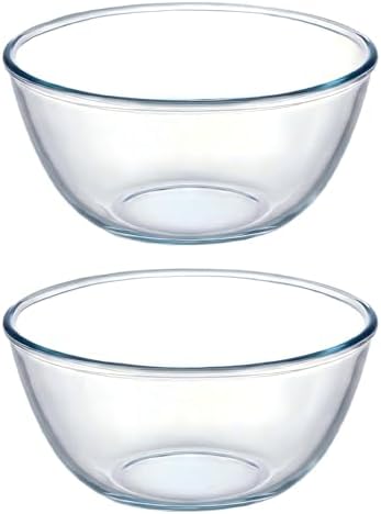 Borosilicate Glass Mixing Bowls 2-pk (9in, 2.8 QT) for home bakers