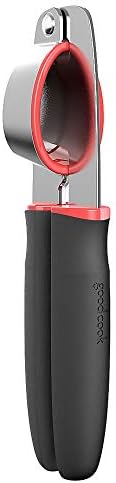 GoodCook Touch Dishwasher Safe Garlic Press with Stainless Steel Head, Black/Red