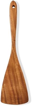 Jilla-hla Wooden Spatula Nonstick Turner Acacia Wood, Long Handle Flat Frying Spatulas Handmade for Kitchen Gifts, Ideal Cookware Utensils for Cooking Eggs, Fish, Pancakes