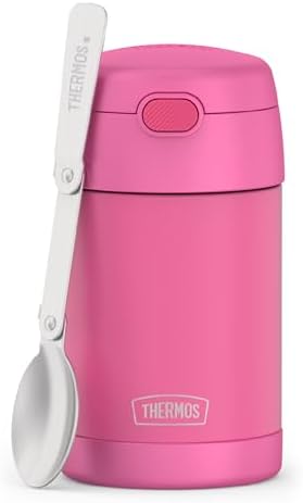 THERMOS FUNTAINER Food Jar with Spoon, 16oz, Neon Pink