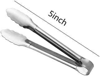Serving Tongs, Stainless Steel Kitchen Cooking Food Buffet Mini Salad Appetizer Tong Small, Set of 12