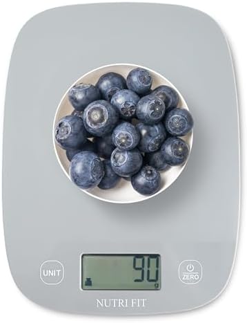 NUTRI FIT 11lb Food Scale Kitchen Scales Digital Weight Grams & Ounces Grey