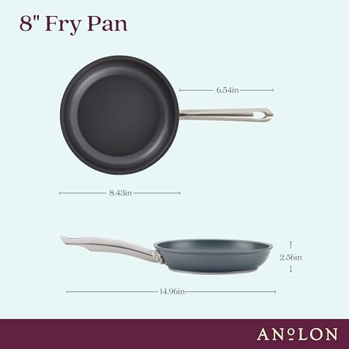 Anolon Accolade Forged Hard Anodized Nonstick Frying Pan/Skillet, 8 Inch, Moonstone Gray