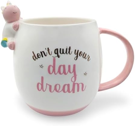 Decodyne Funny Unicorn Coffee Mug 14 Ounce, Gag Gifts for Adults, White Elephant Gifts, Cute Stuff For Women and Teen Girls, Coworker Office Gift, Cool Stuff