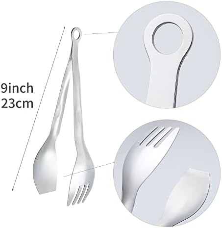 MSY BIGSUNNY 9 Inch Serving Tongs, Stainless Steel Metal Tongs for Cooking, Barbecue, Grilling, Buffet - Set of 2, Silver