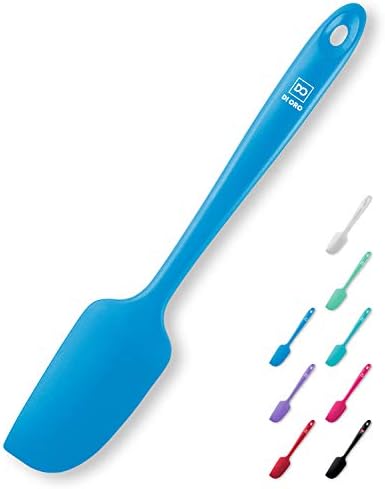 DI ORO Mini Silicone Spatula - Small Jar Scraper, 600F Heat Resistant, Blue