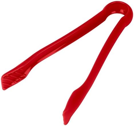 DecorRack 3 Piece Plastic Tong Set, 6-8-10 in Heavy Duty (Pink, Red)