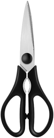 Black Kitchen Shears, 8.5" Heavy Duty All Purpose Stainless Steel Scissors