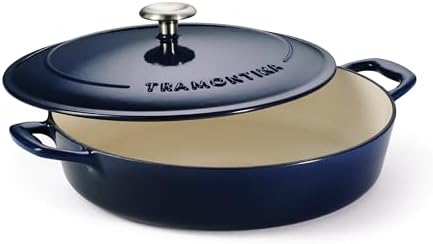 Tramontina Bestow Enameled Cast Iron 4-Qt Braiser Pan with Lid, Blue