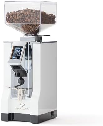 Eureka Mignon Specialita Espresso Grinder | Sound-Insulated | Stepless 55mm Burrs | Touchscreen | White
