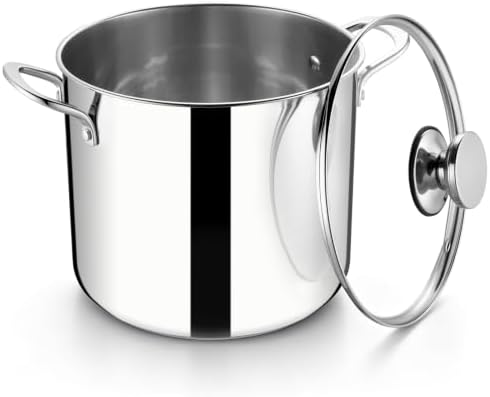 E-far 10QT Stainless Steel Stock Pot with Lid, Induction Cooking Pot