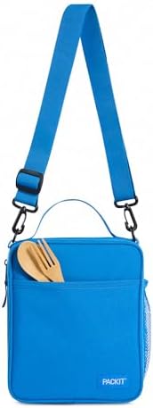 PackIt Freezable Crossbody Lunch Box, Azure Blue
