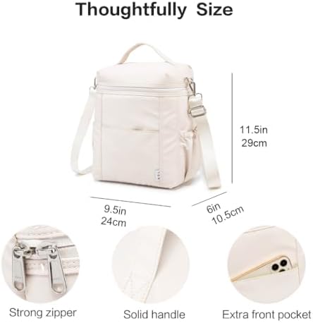 NOL Insulated Lunch Bags for Women Cooler Bag Lightweight Nylon Waterproof Lunch Box for Work