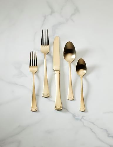 Lenox Portola Gold Satin 20-Piece Silverware Set for 4, Flatware