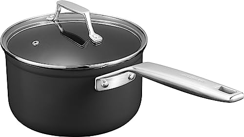 MsMk 3.5 QT Nonstick Saucepan with Lid, Grey Induction Cooking Pot