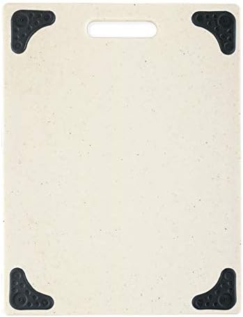 Dexas Grippboard Poly Cutting Board in Oatmeal Granite, 11 x 14.5 Inch Non-Slip Kitchen Cutting Board with Rubber Feet, Dishwasher Safe BPA-Free Chopping Board Made in USA