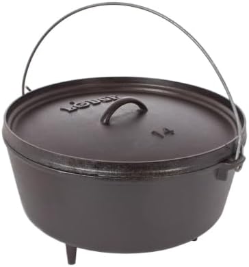 Lodge Pre-Seasoned Cast Iron Deep Camp Dutch Oven with Lid, 5 Quart