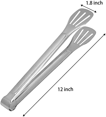 Serving Tongs Kitchen Tongs,Buffet Tongs, Stainless Steel Food Tong Serving Tong,small tongs 6 Pack (12 Inch)