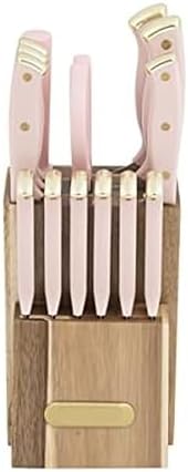 Farberware 15-Piece Knife Block Set with Black Soft-Grip Handles and Graphite Block - Kitchen Knife Set with Chef Knife, Steak Knives, Shears and Sharpening Steel